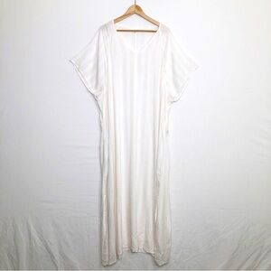 SummerSalt cream & tan graphic pinstripe caftan